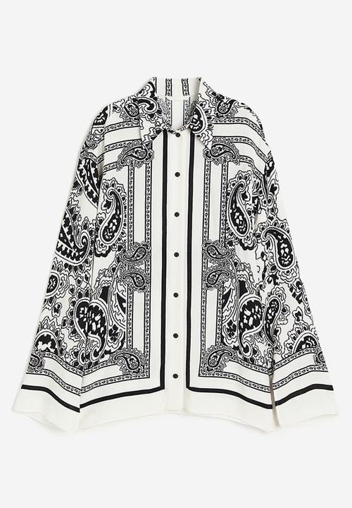 H&M - Patterned shirt - white paisley-patterned 