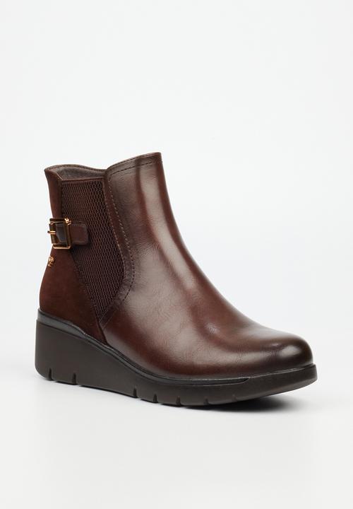 Butterfly Feet - Norva 1 wedge boot - chocolate