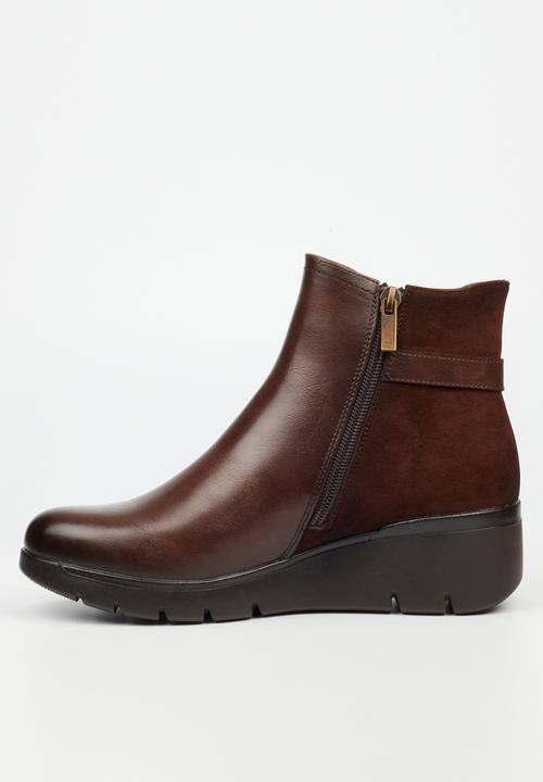 Butterfly Feet - Norva 1 wedge boot - chocolate