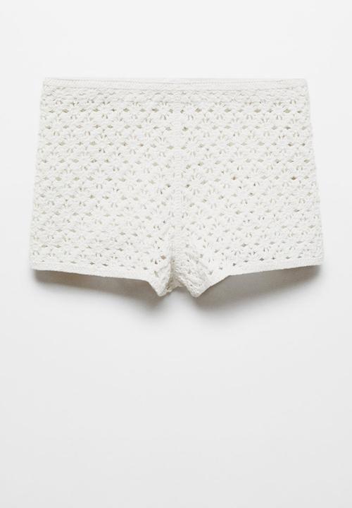 MANGO - Crochet shorts - white