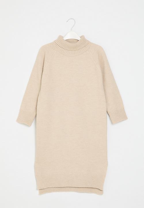 Pop Candy - Knit poloneck dress - brown