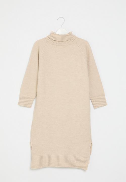 Pop Candy - Knit poloneck dress - brown