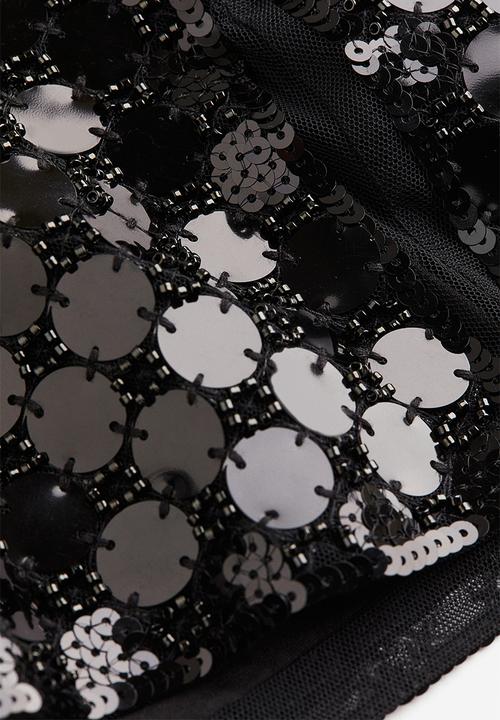 H&M - Sequined mini skirt - black