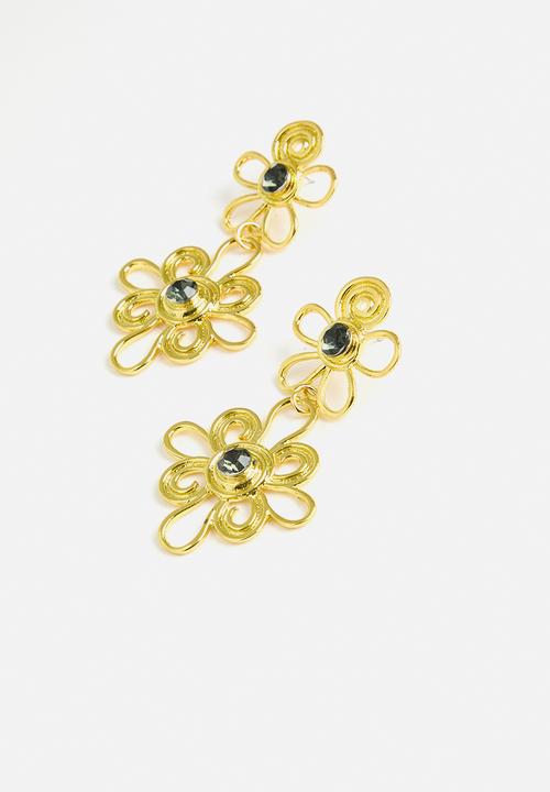 Superbalist - Flower stud earrings - gold