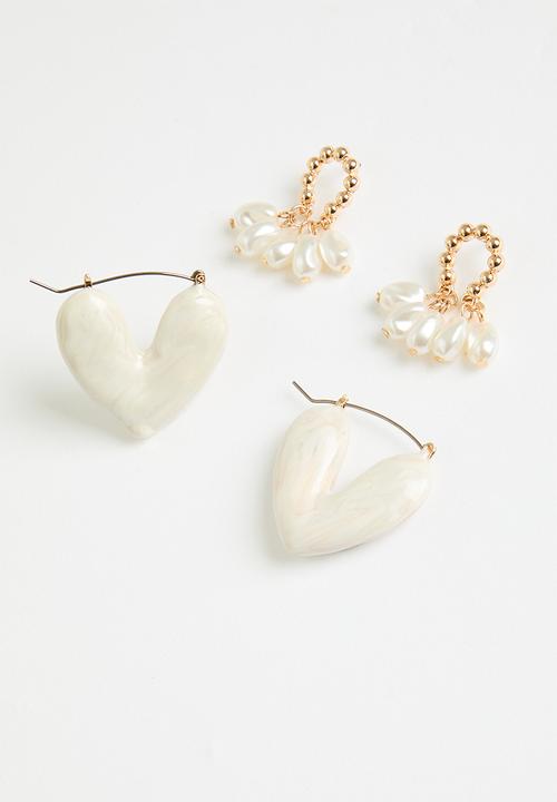 Superbalist - Imogen earring pack - gold & cream
