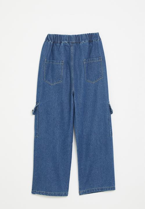 Pop Candy - Denim cargo pants - blue
