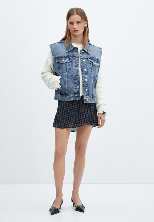 MANGO - Waistcoat kimberly - open-blue