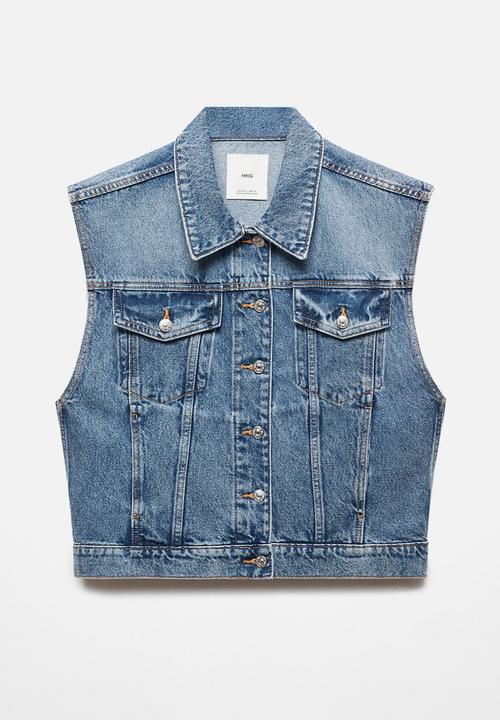 MANGO - Waistcoat kimberly - open-blue
