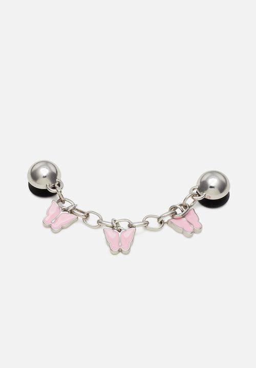 Crocs - Goth Girl Butterfly Chain Loose - Pink & Grey