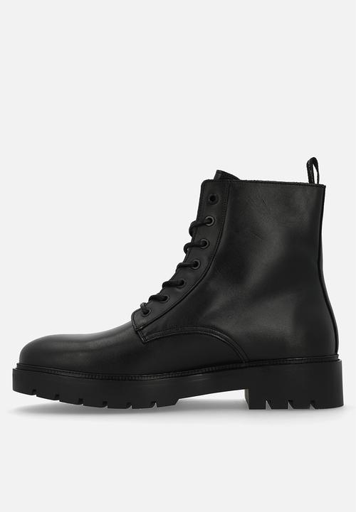 Calvin Klein - Combat mid laceup boot zip - Black 