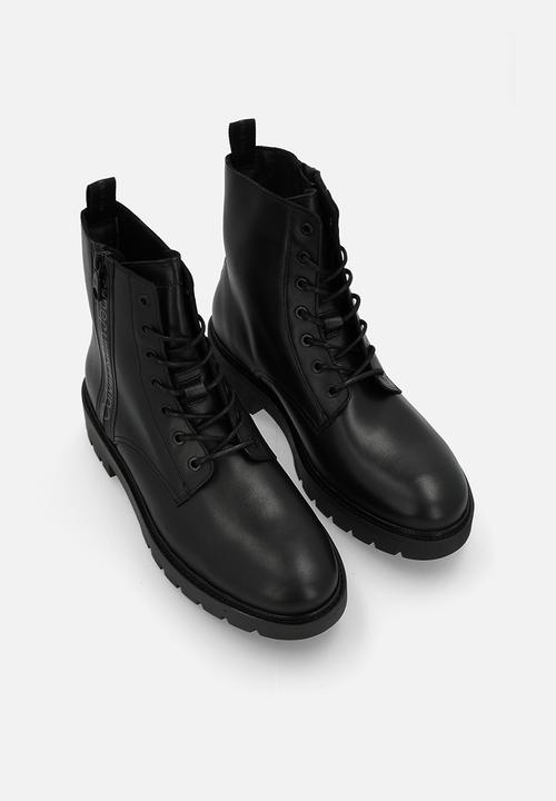 Calvin Klein - Combat mid laceup boot zip - Black 