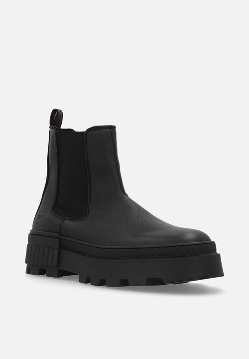 Tommy Hilfiger - Th elevated chunky leather chelsea - black