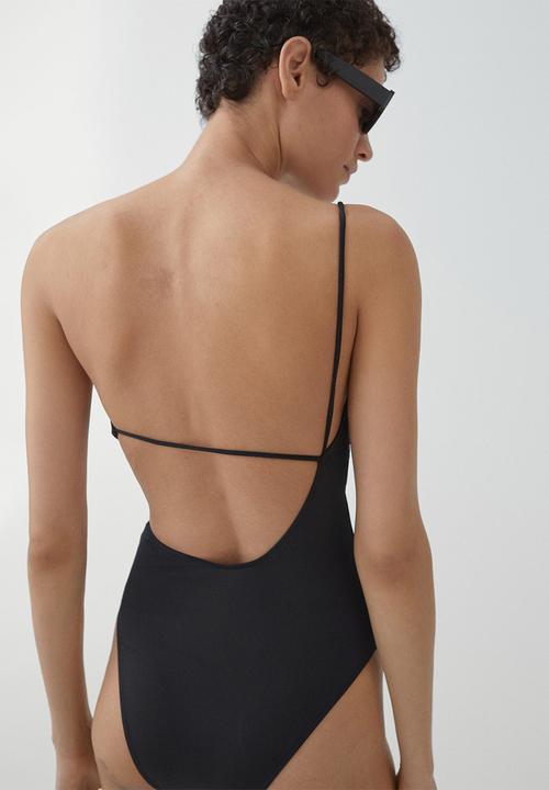 MANGO - Swimsuit with asymmetrical opening - black 