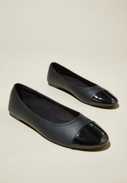 Cotton On - Emma ballerina - black pebbled vegan leather