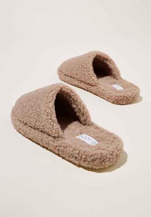 Cotton On - Cosy teddy scuff - chocolate