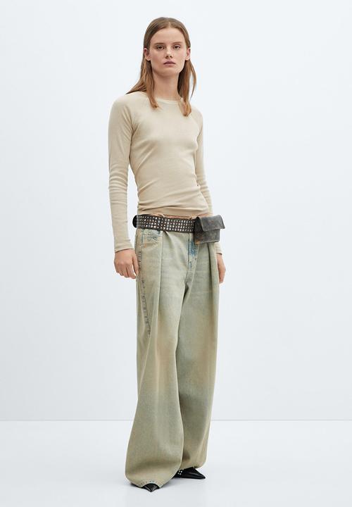 MANGO - T-shirt lavi - light pastel beige