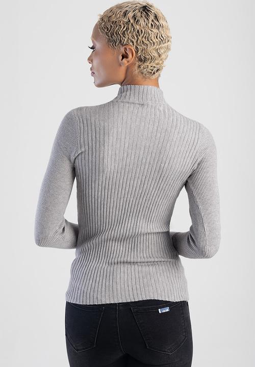 SISSY BOY - Holy Diamante Turtle Top - Grey Melange/ Silver