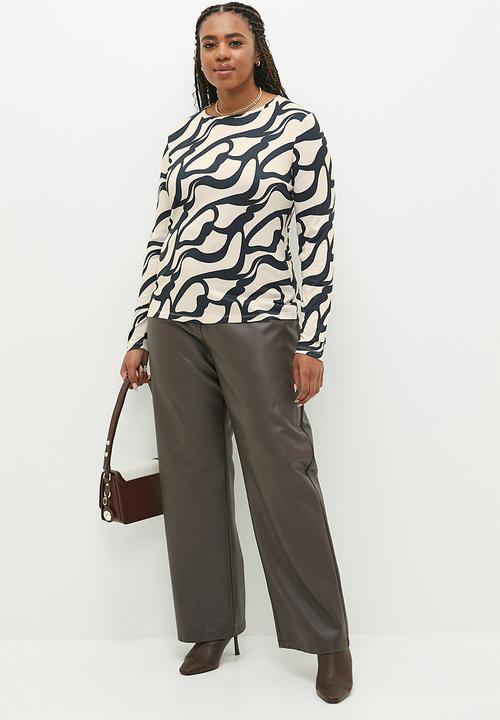 edit - Printed tee - choc tobacco swirl