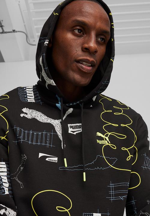 PUMA - CLASSICS BRAND LOVE AOP Hoodie TR-PUMA Black-AOP