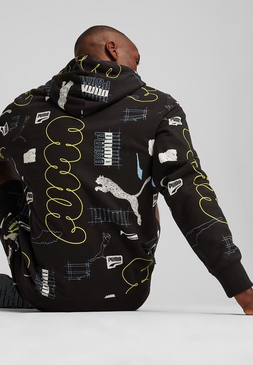 PUMA - CLASSICS BRAND LOVE AOP Hoodie TR-PUMA Black-AOP