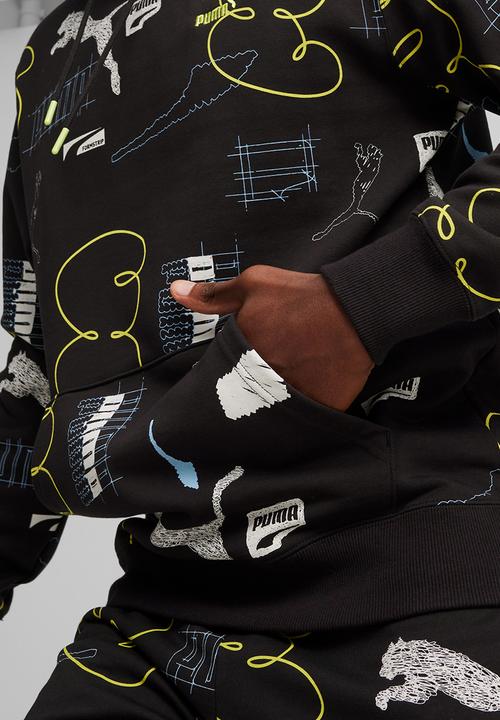 PUMA - CLASSICS BRAND LOVE AOP Hoodie TR-PUMA Black-AOP