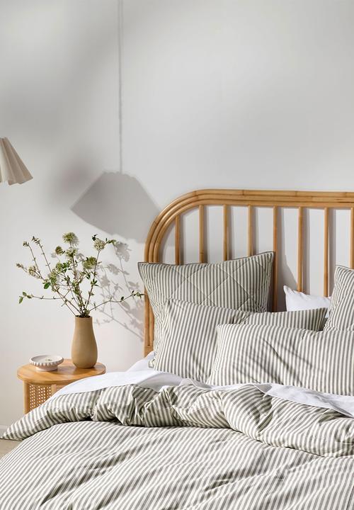 Linen House - Stripe yarndye duvet cover set - charcoal
