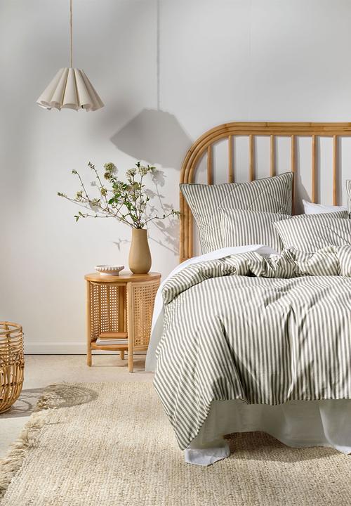 Linen House - Stripe yarndye duvet cover set - charcoal