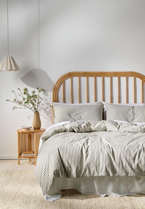 Linen House - Stripe yarndye duvet cover set - charcoal