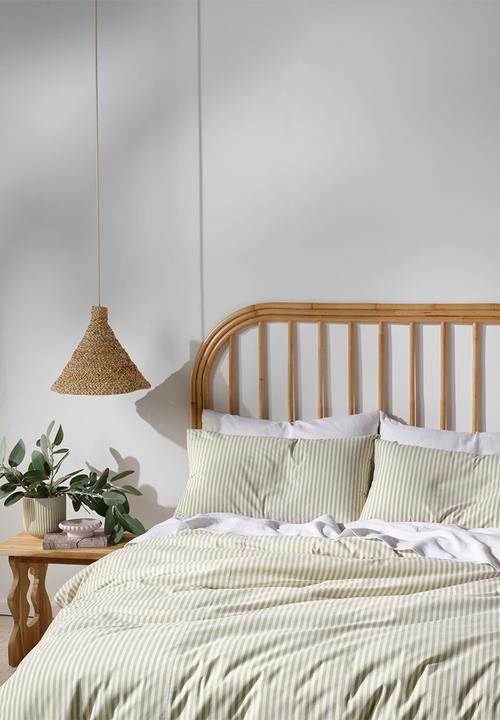 Linen House - Yarn dye stripe duvet cover set - pebble