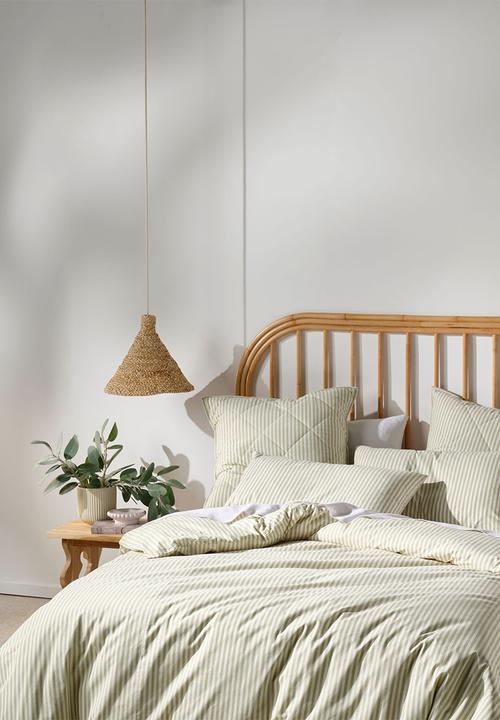 Linen House - Yarn dye stripe duvet cover set - pebble
