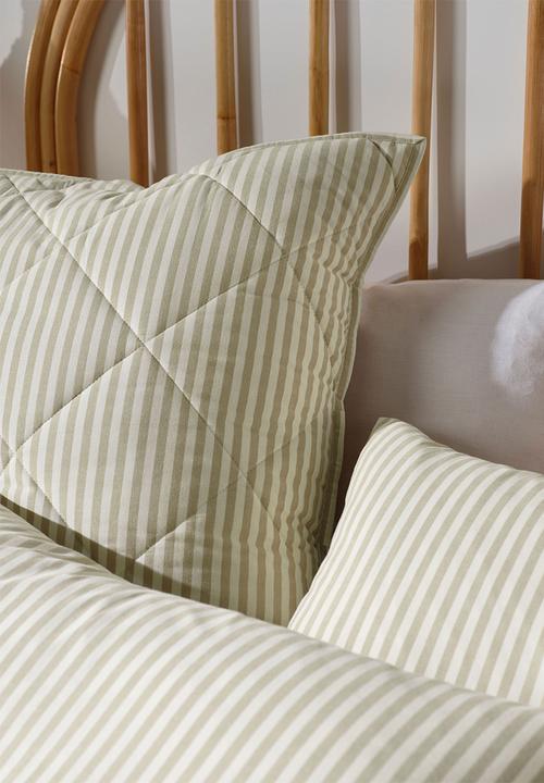 Linen House - Yarn dye stripe duvet cover set - pebble