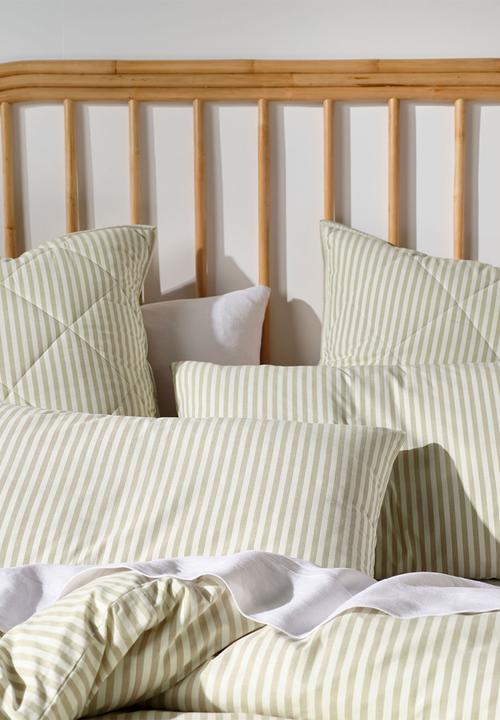Linen House - Yarn dye stripe duvet cover set - pebble