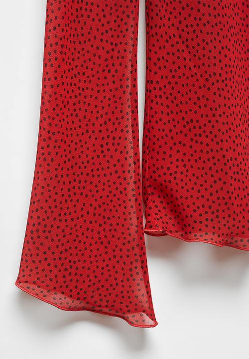 MANGO - Blouse roses - red