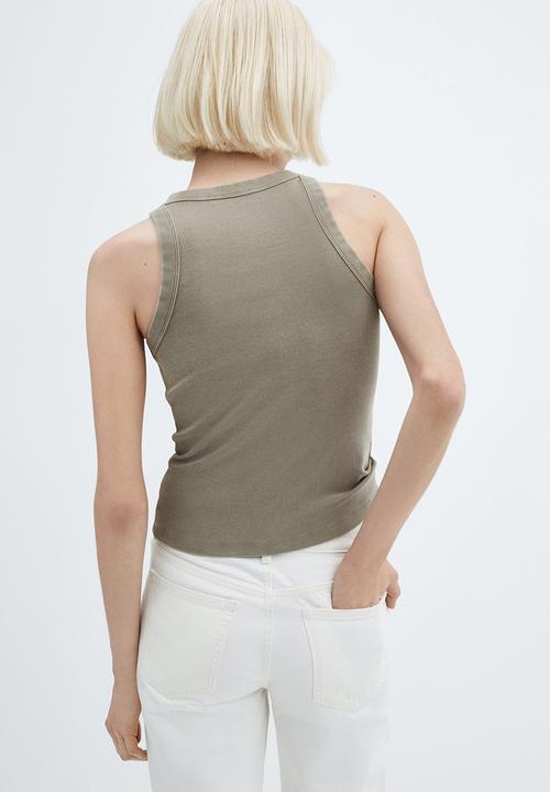 MANGO - Top boniw - beige/khaki