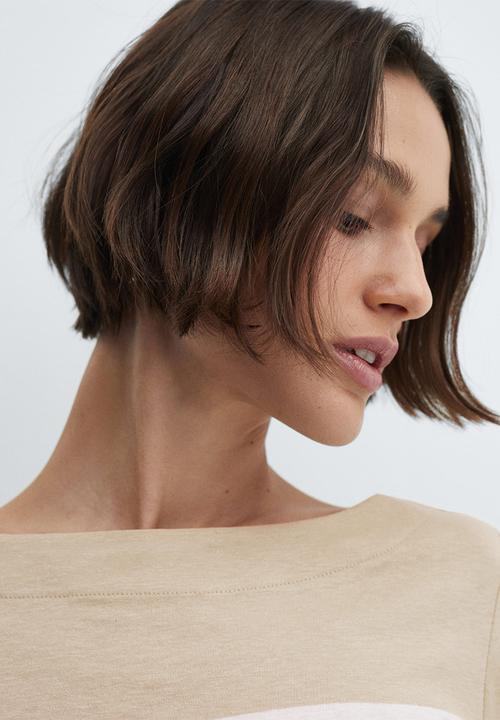 MANGO - T-shirt parisian - light pastel beige