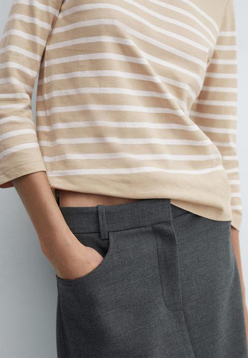 MANGO - T-shirt parisian - light pastel beige