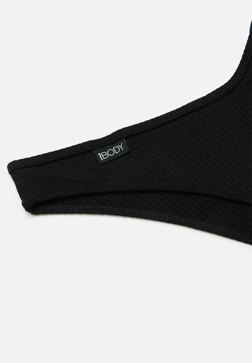 Cotton On - Organic Cotton Rib Cheeky Brief - Black