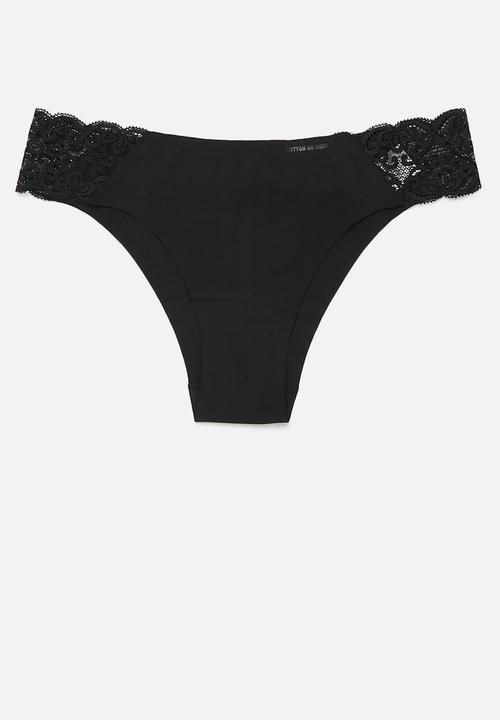 Cotton On - Party Pants Seamless Brasiliano Brief 3 Pack - Black/ Frappe/Cream