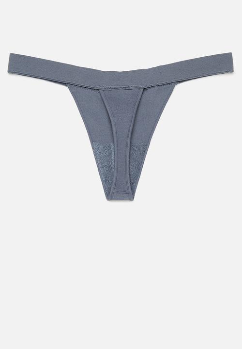 Cotton On - Seamless Dipped Tanga G String Brief - Infinity Blue