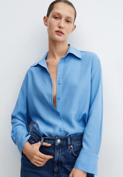 MANGO - Shirt lima - mid-blue