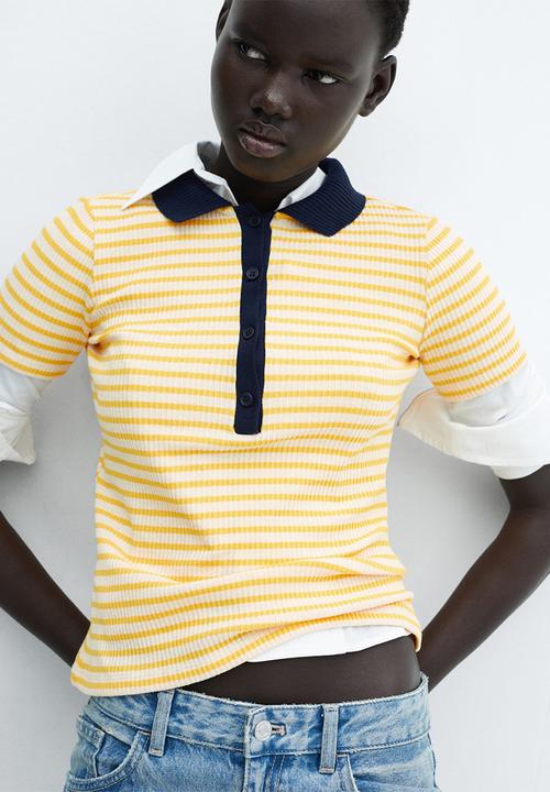 MANGO - T-shirt almond - light pastel yellow