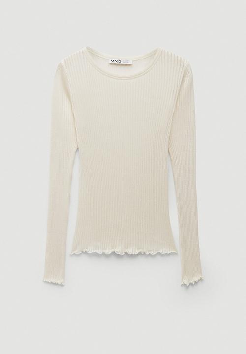 MANGO - T-shirt seda - white