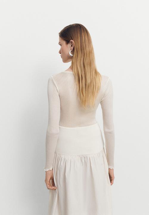 MANGO - T-shirt seda - white
