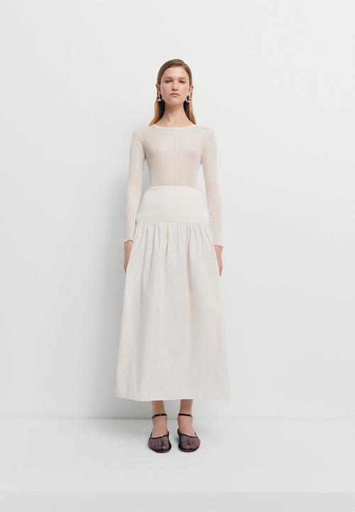 MANGO - T-shirt seda - white