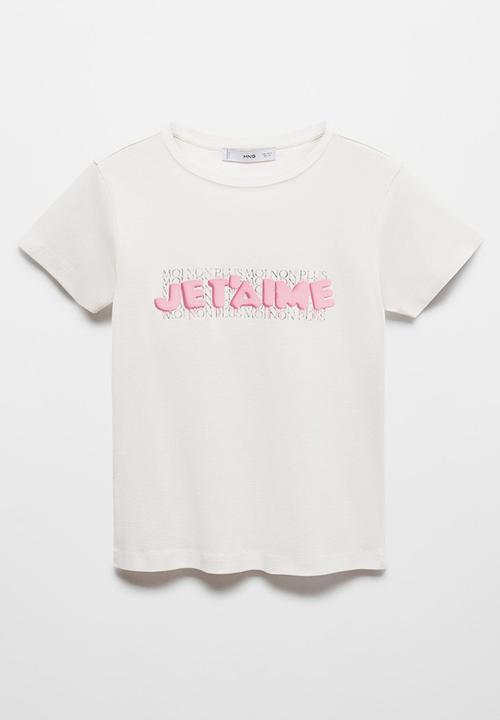 MANGO - T-shirt kiss - white