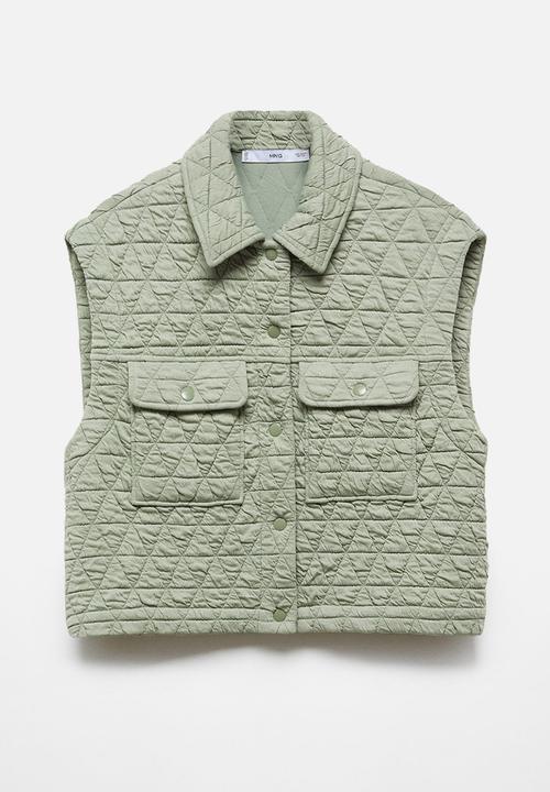 MANGO - Waistcoat limba - light/pastel green