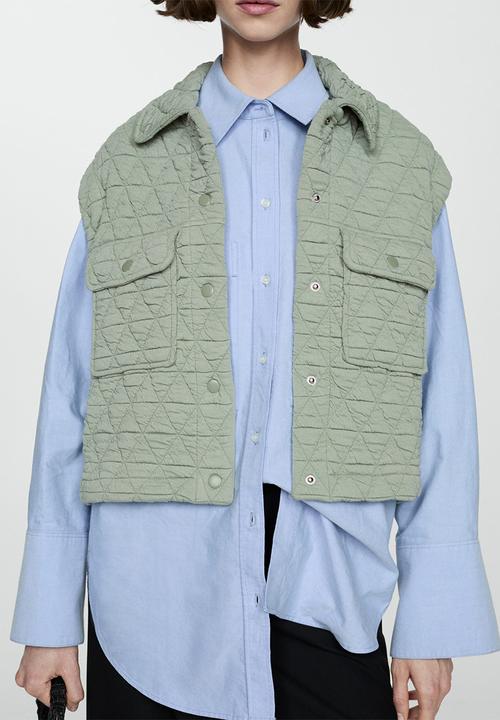 MANGO - Waistcoat limba - light/pastel green