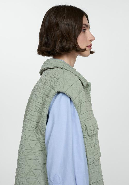 MANGO - Waistcoat limba - light/pastel green
