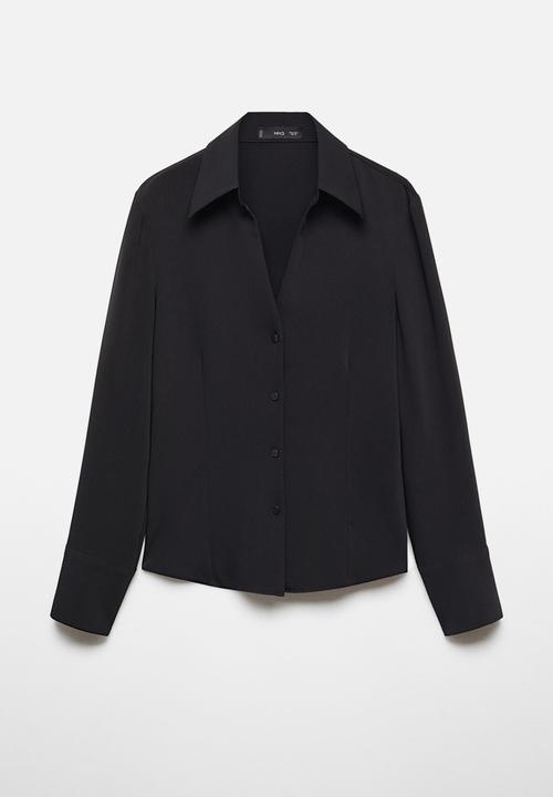 MANGO - Shirt ochi - black