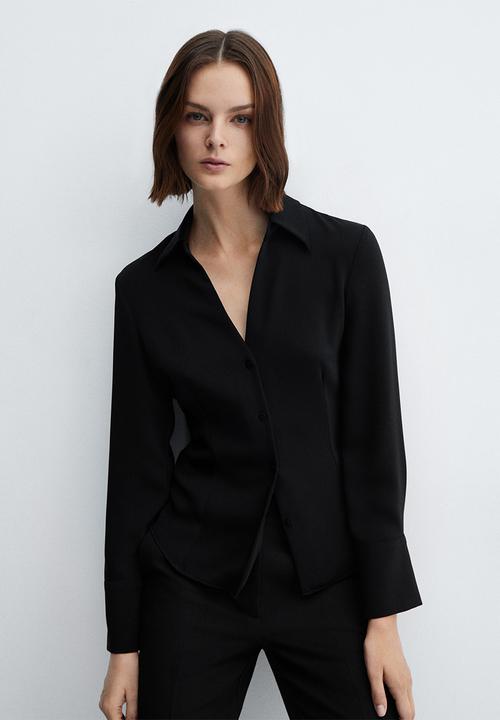 MANGO - Shirt ochi - black